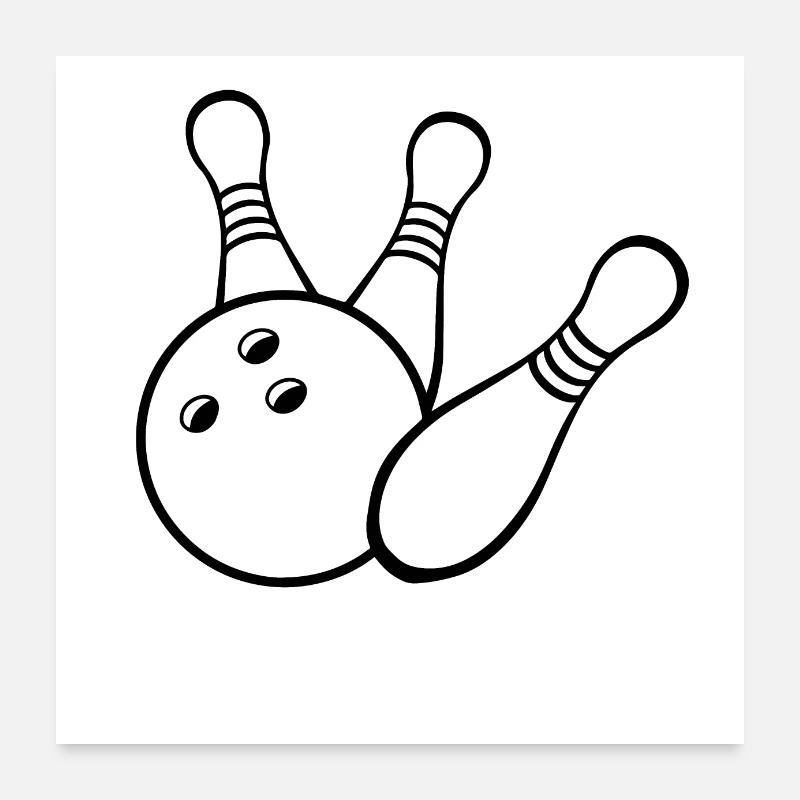 Bowling bowling cadeau de bowling Poster 60 x 60 cm