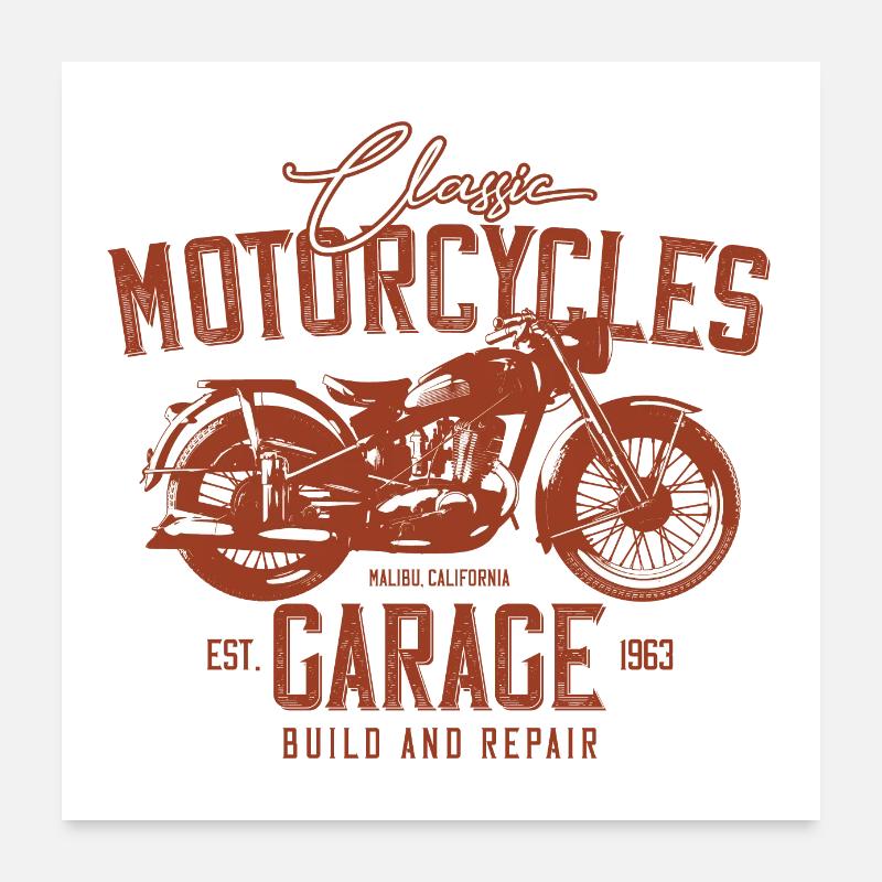 Motorrad Shirt Poster 60x60 cm