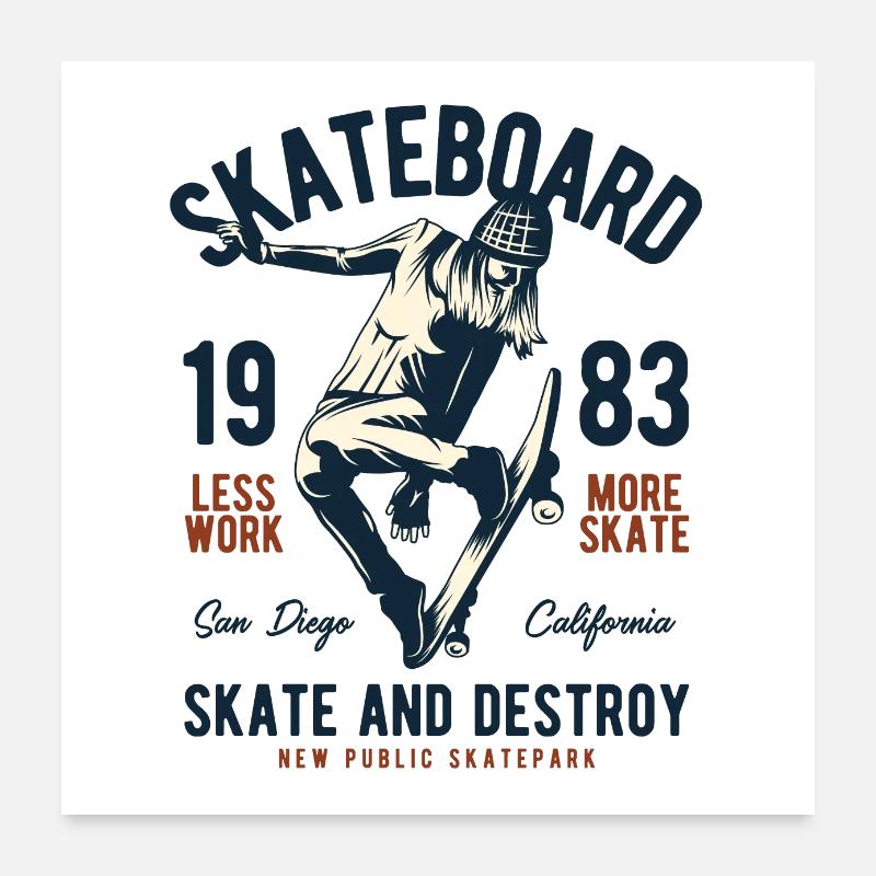 SKATEBOARD 1983 Poster 60x60 cm