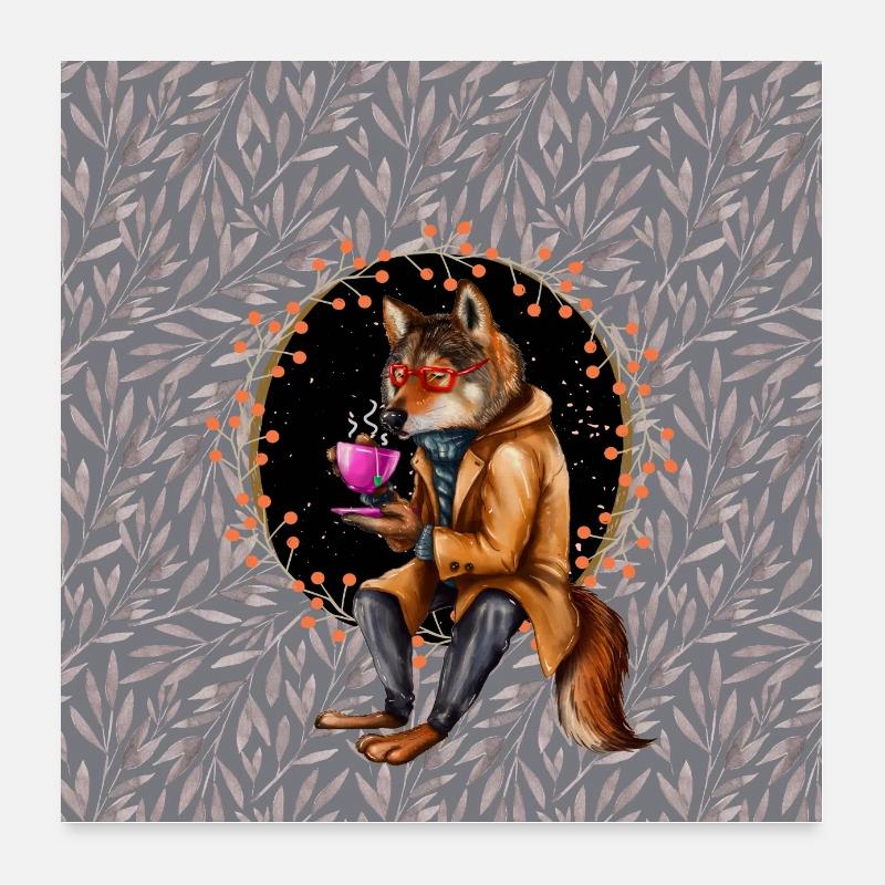 Autumnal forest dwellers - the wolf Poster 24" x 24" (60x60 cm)