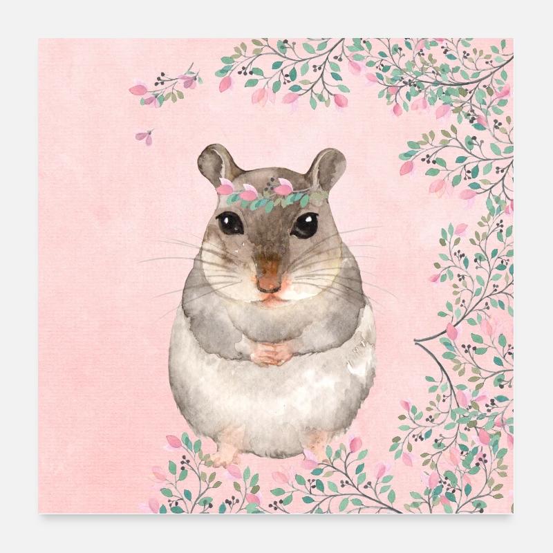 Forest Friends - The cute hamster Poster 24" x 24" (60x60 cm)