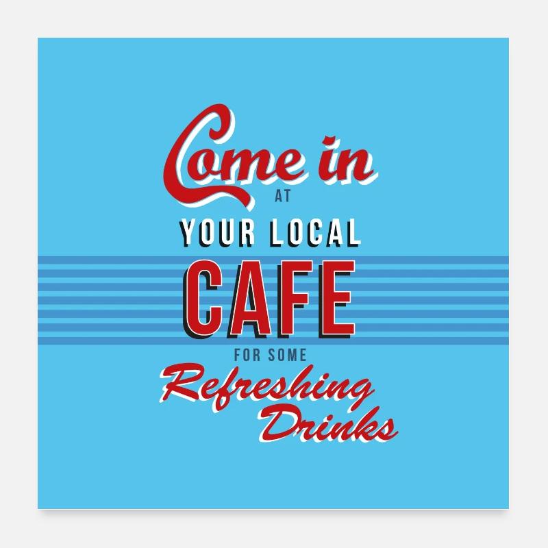 Cafe refreshing drinks plate / poster Poster 24" x 24" (60x60 cm)