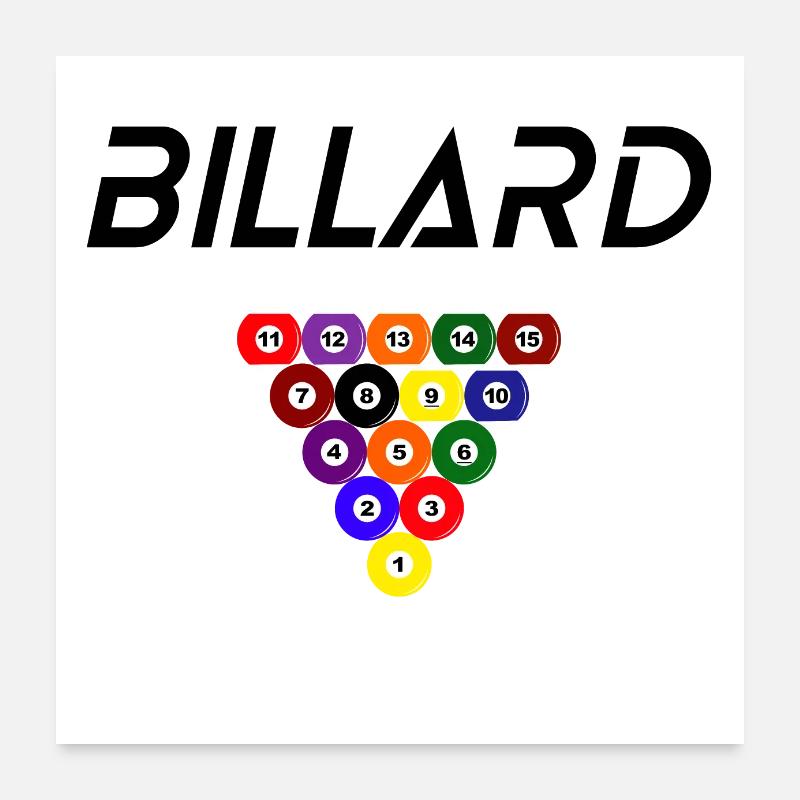 Billard Poster 60 x 60 cm