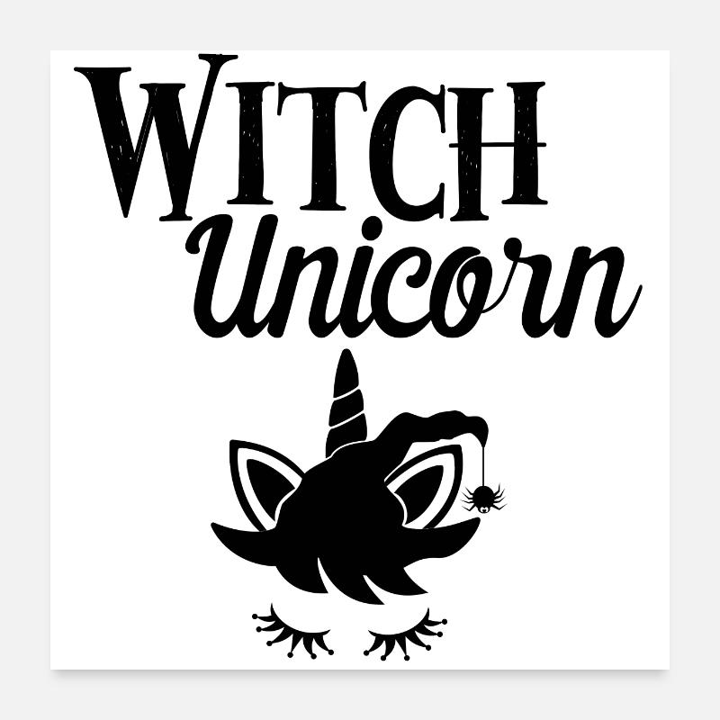 Witch Unicorn Poster 24" x 24" (60x60 cm)