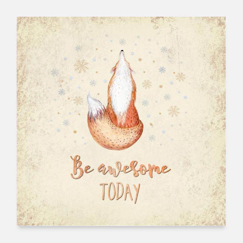 Herbstliche Waldbewohner - awesome Fuchs Poster 60x60 cm