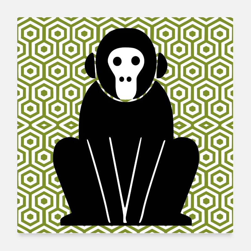 SCHWARZE AFFEN Poster und Aufkleber Poster 60x60 cm