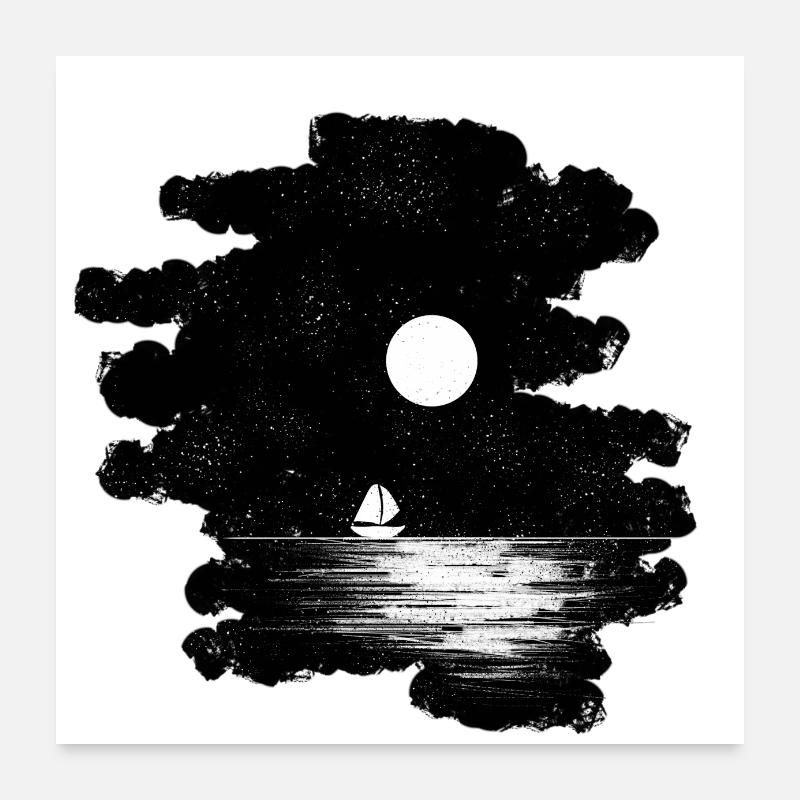 Nuit de lune Poster 60 x 60 cm