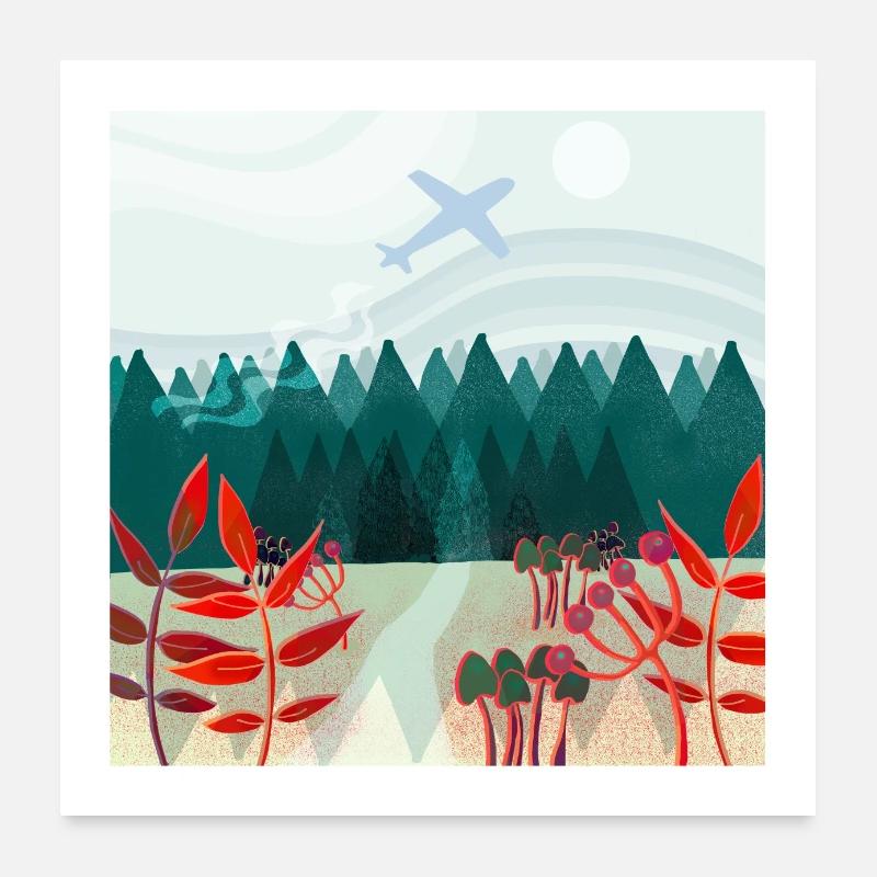 Fly in the fall - Poster 24" x 24" (60x60 cm) - white