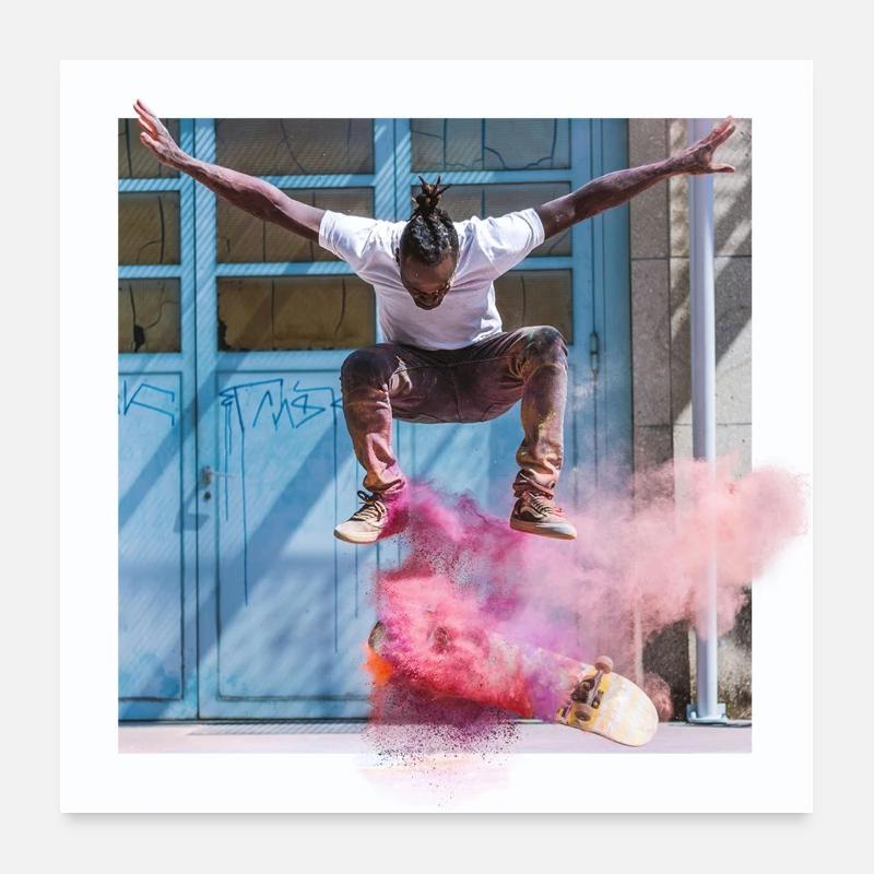 Skateboarder Design Poster 60x60 cm