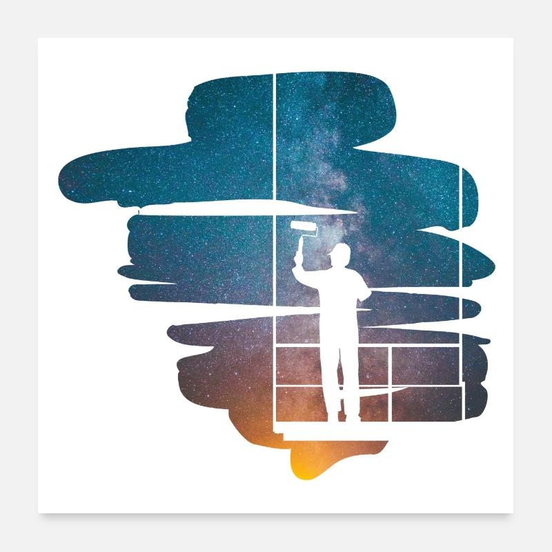 Galaxien Maler Poster 60x60 cm