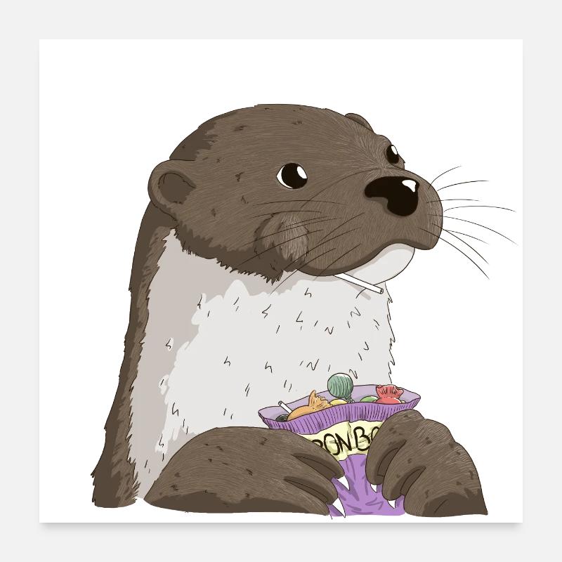 otter sweets Poster 24" x 24" (60x60 cm)