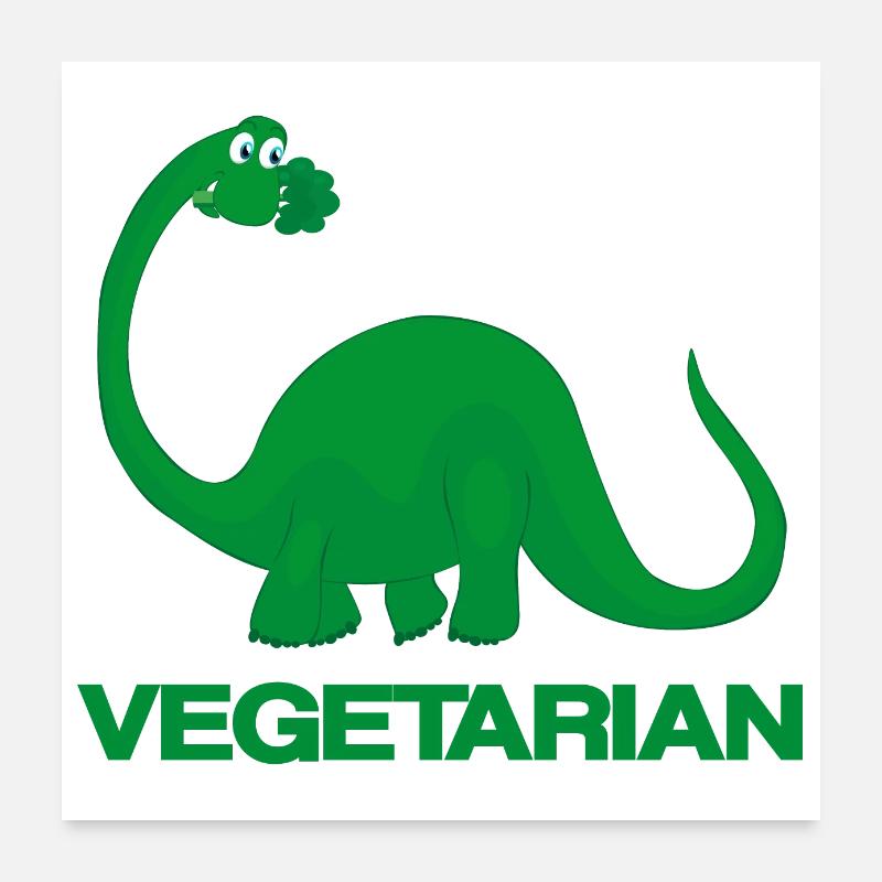 Dinosaur Dino Vegetarian - Gift Idea Poster 24" x 24" (60x60 cm)
