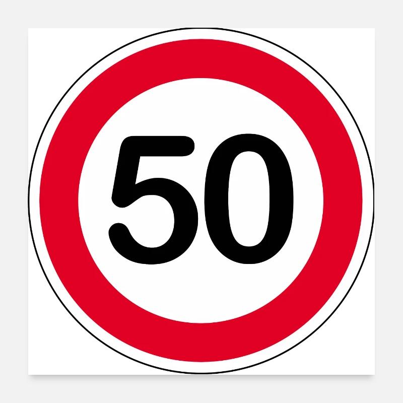 50 - Poster 60x60 cm - Weiß