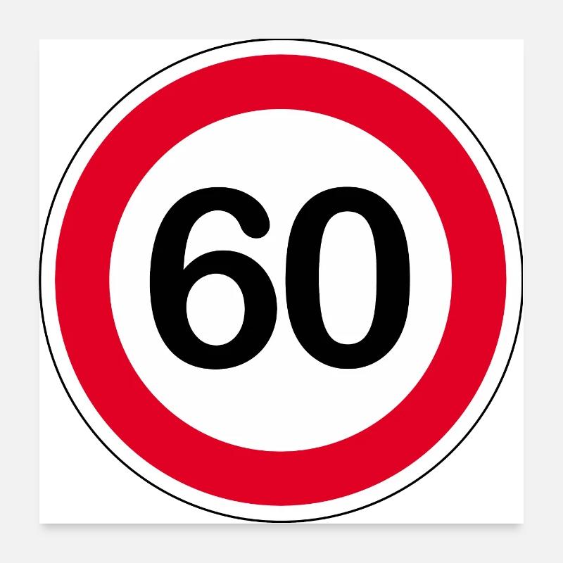 60 - Poster 60x60 cm - Weiß