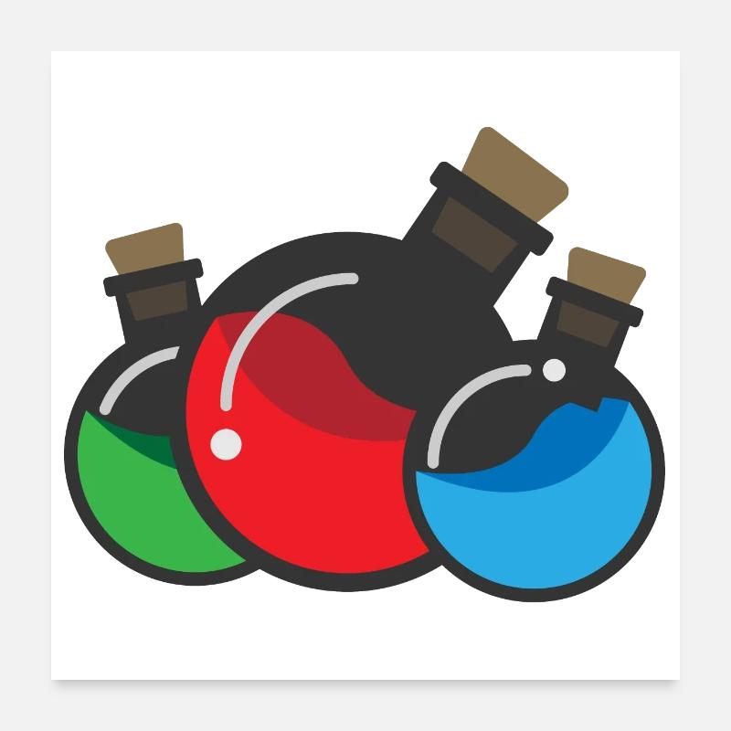 Flat Design - Chemie Experiment - Geschenkidee Poster 60x60 cm