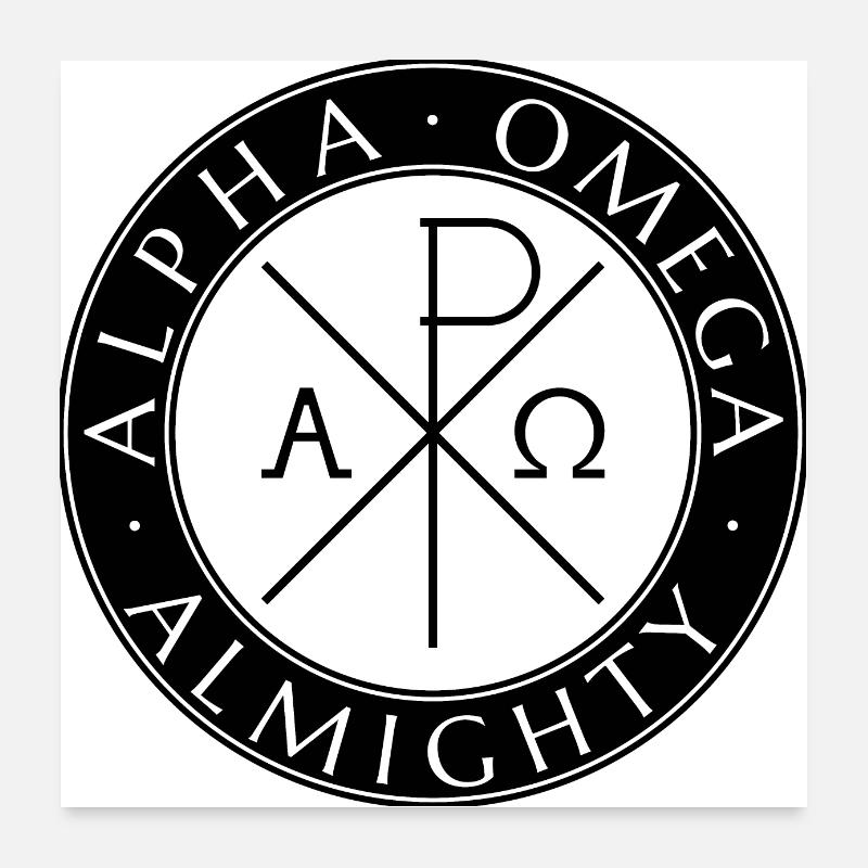 Alpha Omega Almighty Black Poster 24" x 24" (60x60 cm)