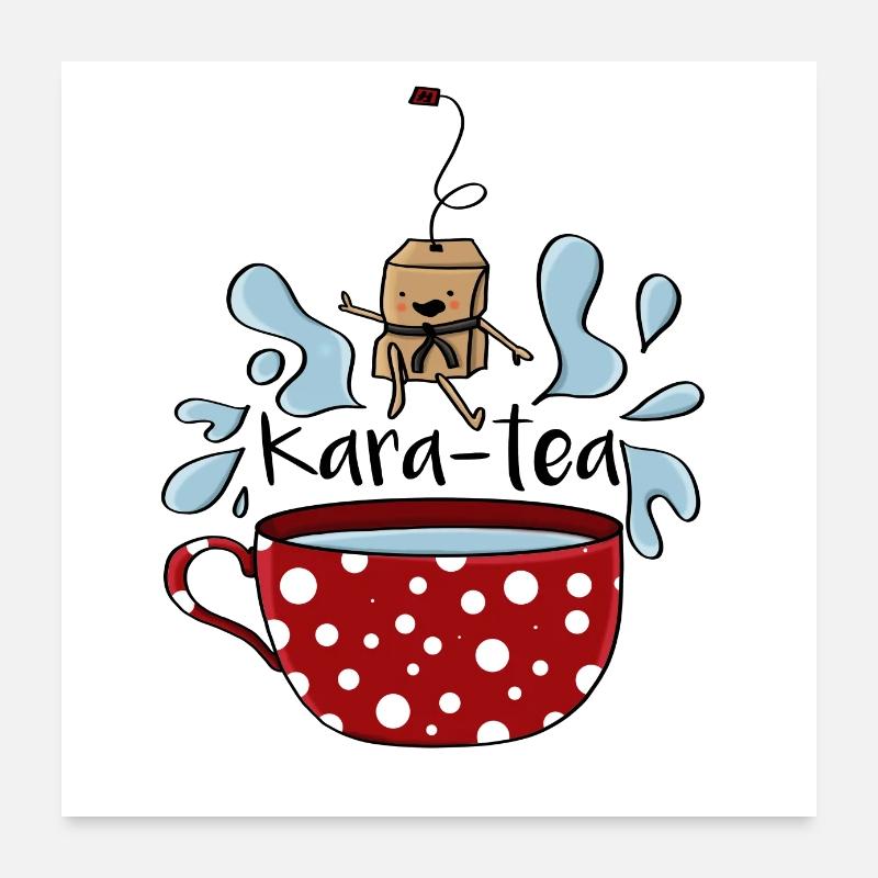 Karatea Karate Teebeutel Geschenk Verheiratet Teebeutel Poster 60x60 cm