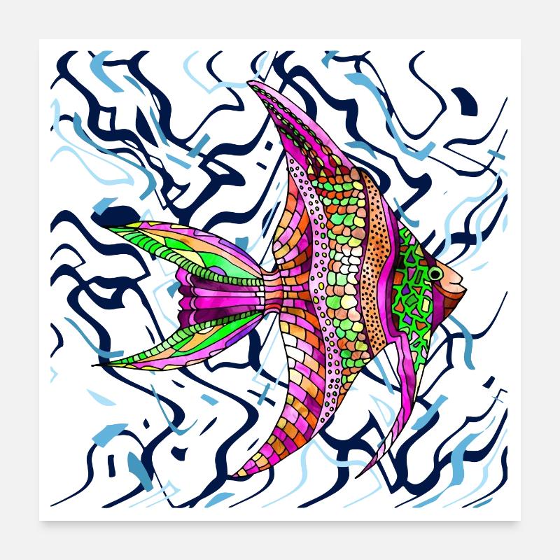 poisson Poster 60 x 60 cm