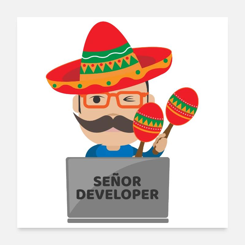 Señor Udvikler Senior Developer - Gave Idé Poster 60x60 cm