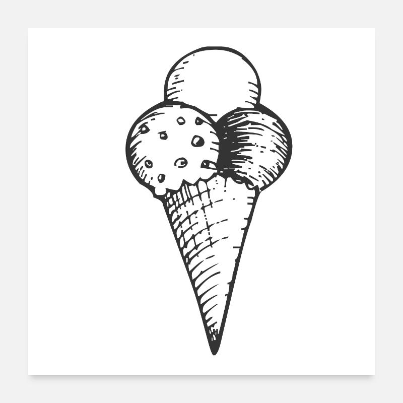 ice cream cones Poster 24" x 24" (60x60 cm)