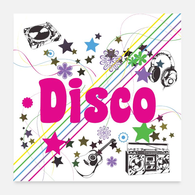 Disco 70s - Oldies 70s - 70s Party Poster 60 x 60 cm