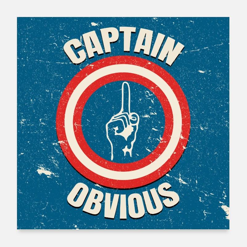 Place d’affiche vintage Captain évident Poster 60 x 60 cm