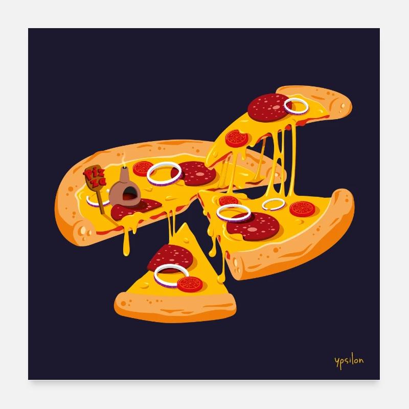 Planète Pizza Poster 60 x 60 cm