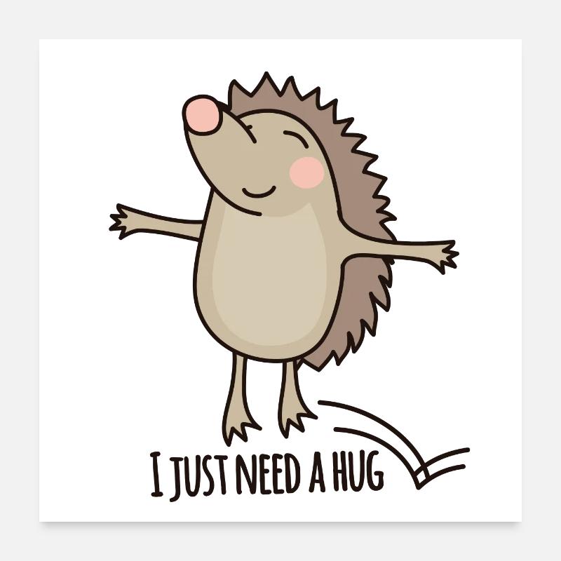 Hedgehog hug gift - Poster 24" x 24" (60x60 cm) - white