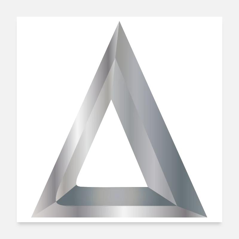 Mathematiksymbole Delta Silber - Geschenkidee Poster 60x60 cm