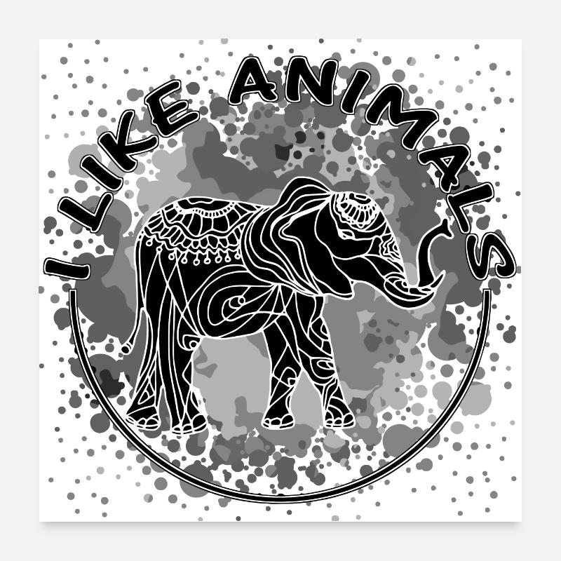 I like animals Poster 24" x 24" (60x60 cm)