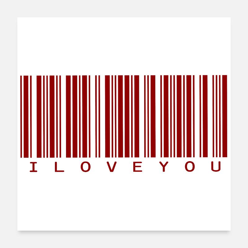 Je t'aime - Poster 60 x 60 cm - blanc