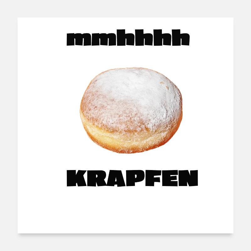 mmmhhh Krapfen - Poster 60x60 cm - Weiß