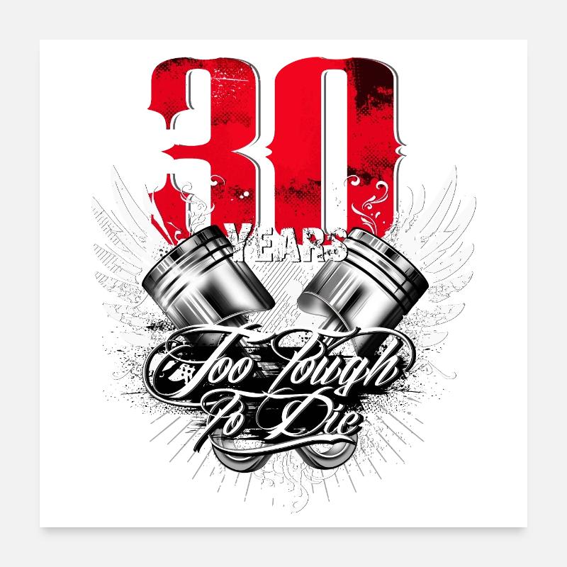 Motorrad - 30 Jahre Poster 60x60 cm