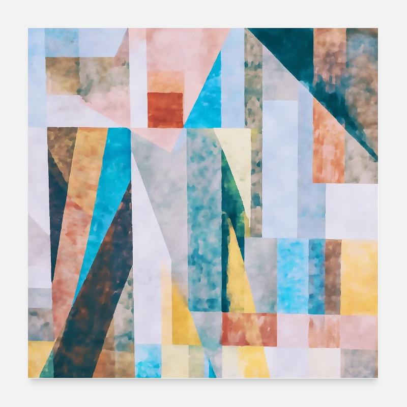 Aquarelle de géométrie abstraite Poster 60 x 60 cm