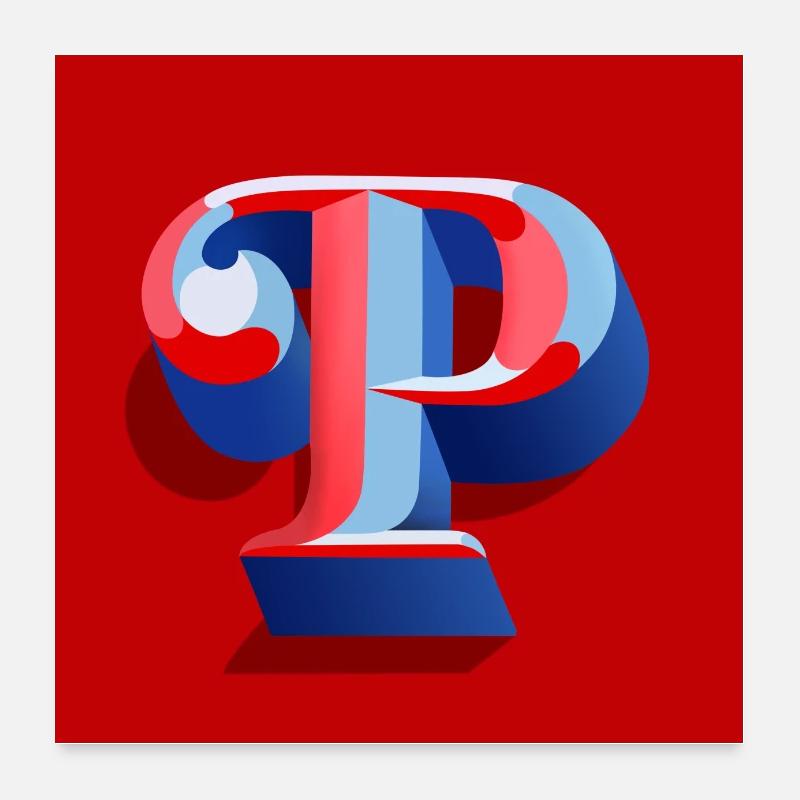 Buchstabe P Poster 60x60 cm
