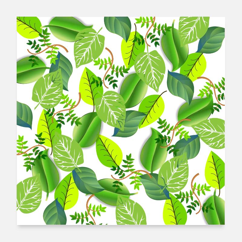 Green leaf collage Poster 24" x 24" (60x60 cm)