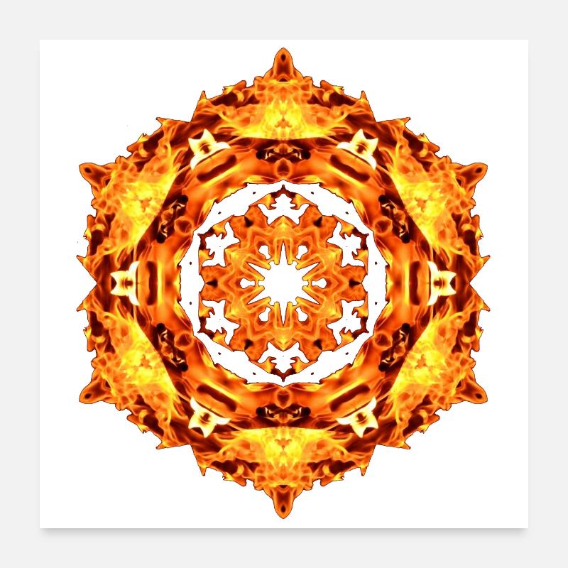 Mandala Feuer Poster 60x60 cm