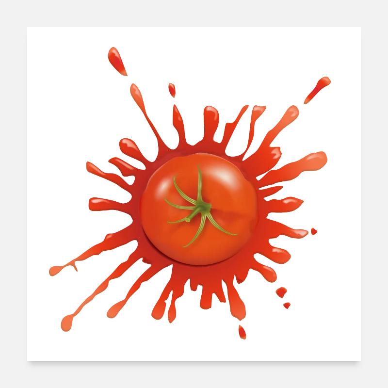 Blaue Tomate Poster 60x60 cm