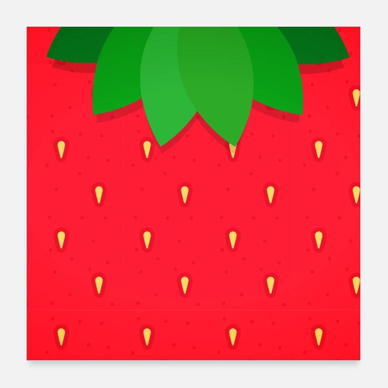 Erdbeer Erdbeeren Sommer Obst Muster Poster 60x60 cm