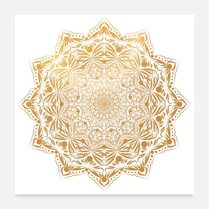 Mandala en or Poster 60 x 60 cm