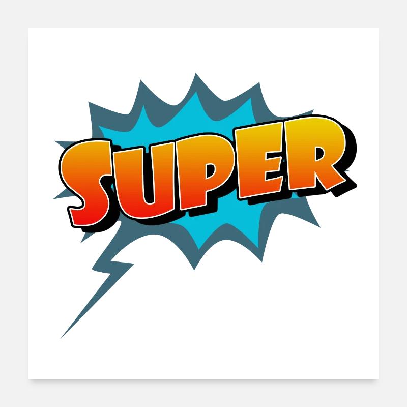 Super Comic Lettering Symbol Poster 60x60 cm