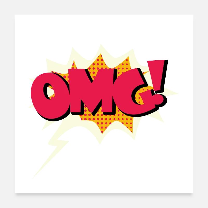 omg comic lettering Poster 60x60 cm