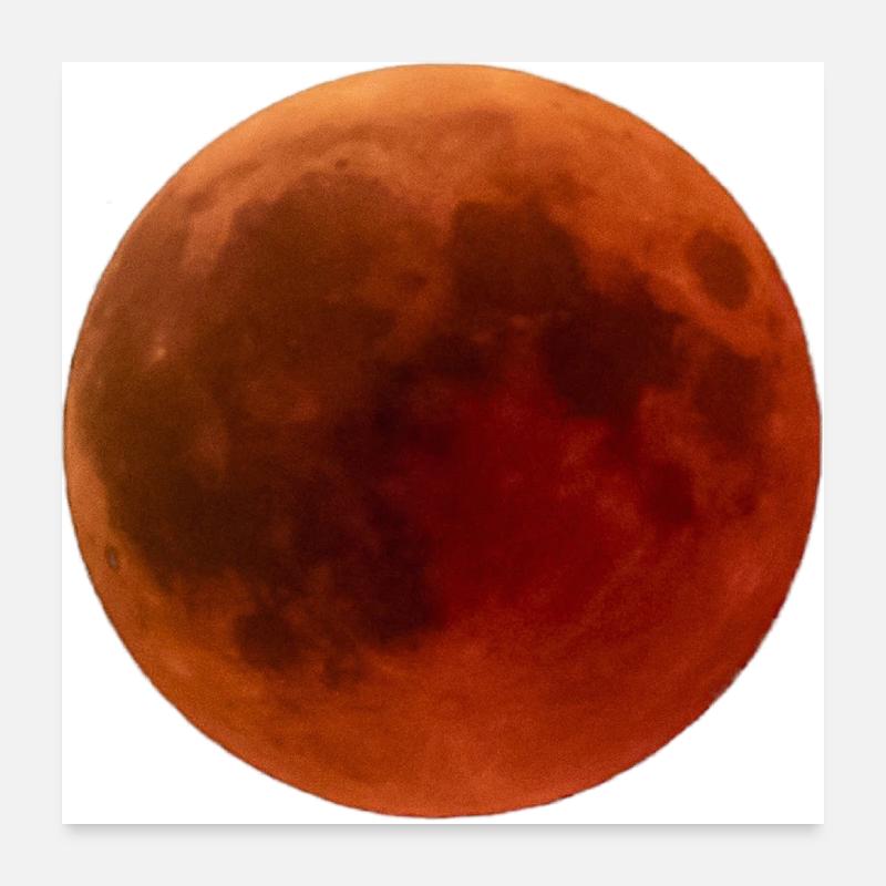 Blutmond - Poster 60x60 cm - Weiß