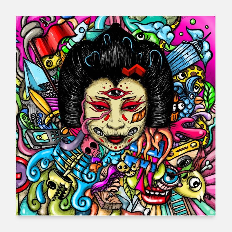 Gueisha Doodle Poster 24" x 24" (60x60 cm)