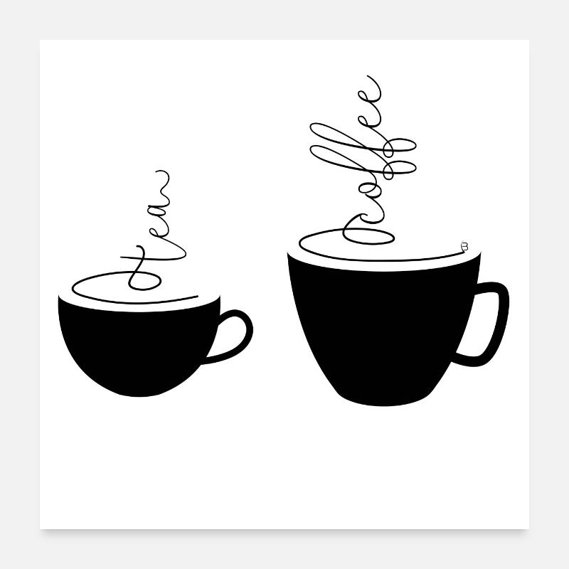 0253 Kaffeetasse | Teetasse | Kaffee | Tee Poster 60x60 cm