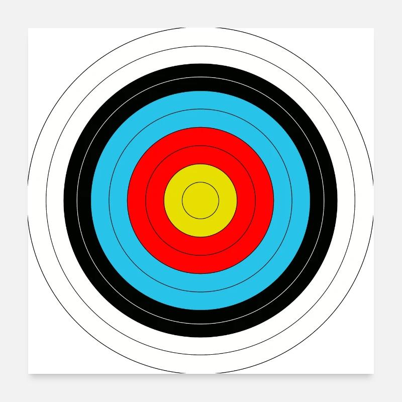 Cible en tir à l'arc Poster 60 x 60 cm