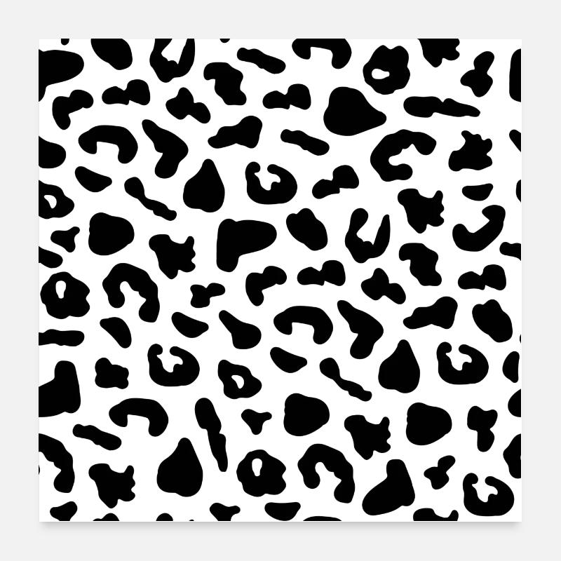 Black and white leopard print Poster 24" x 24" (60x60 cm)
