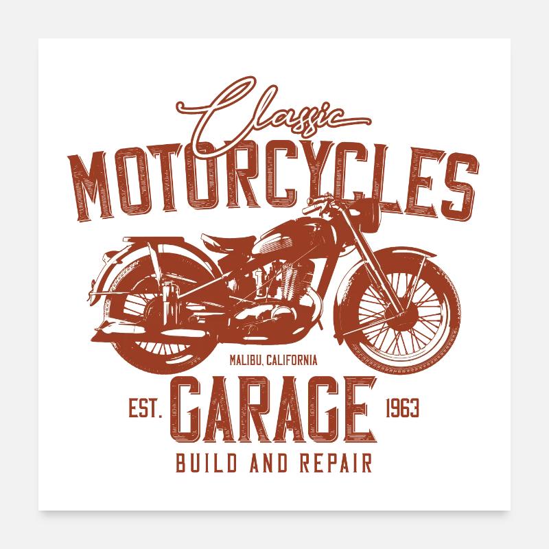 Klassischer Motor Poster 60x60 cm