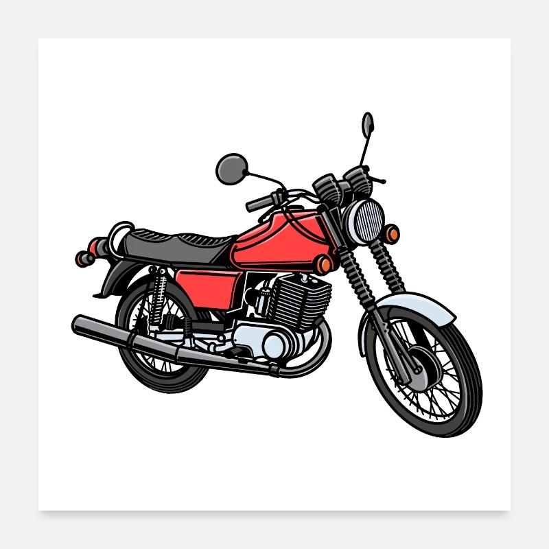 ETZ DDR Motorcycle Poster 24" x 24" (60x60 cm)