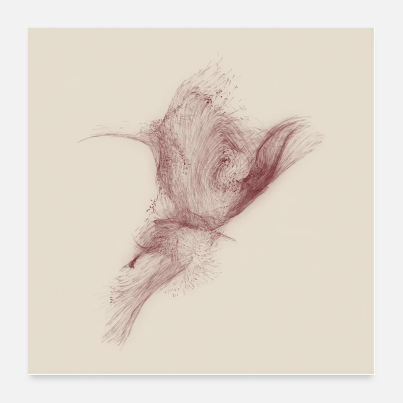 Der Flug des Phoenix weinrot Poster 60x60 cm